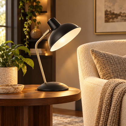 Pivot Black Adjustable-Head Table Lamp