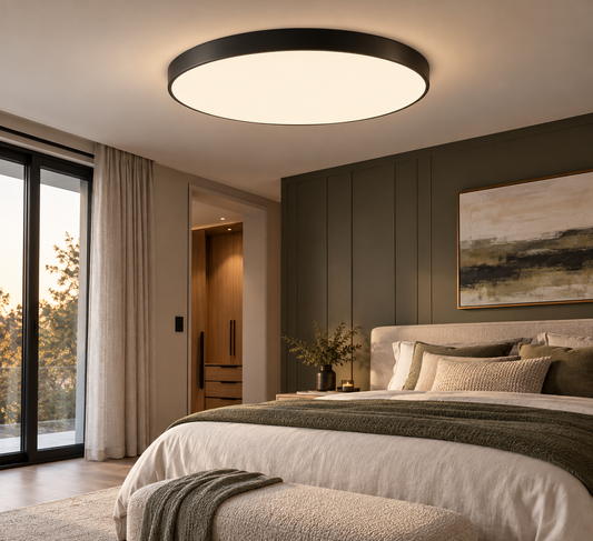 Disc Matt Black 500mm CCT LED Ceiling Light