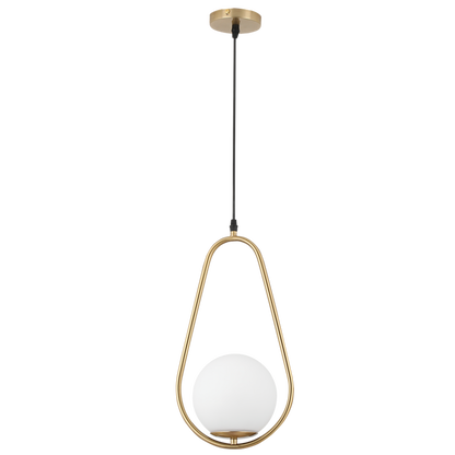 Aria Brass & Opal Glass Pendant