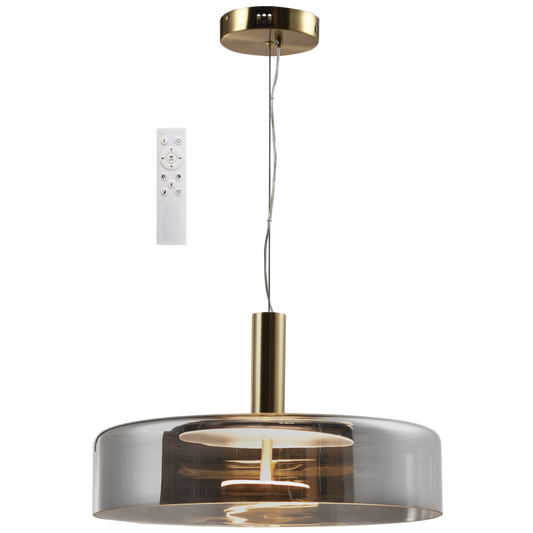 Solace Bronze & Smoke Glass Dimmable LED Pendant