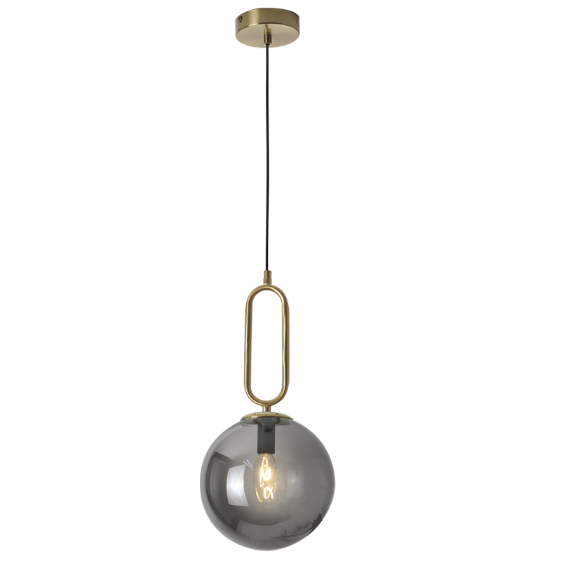 Mira gold and smoke glass pendant