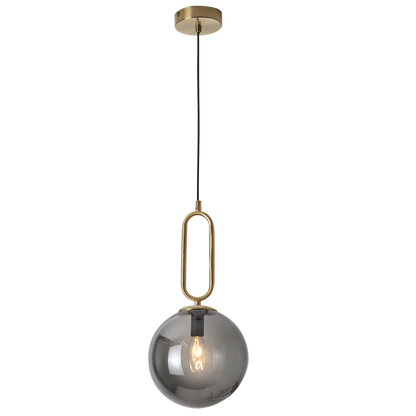 Mira gold and smoke glass pendant