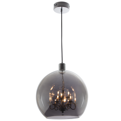 Nocturne Chrome & Smoke Glass 9-Light Pendant