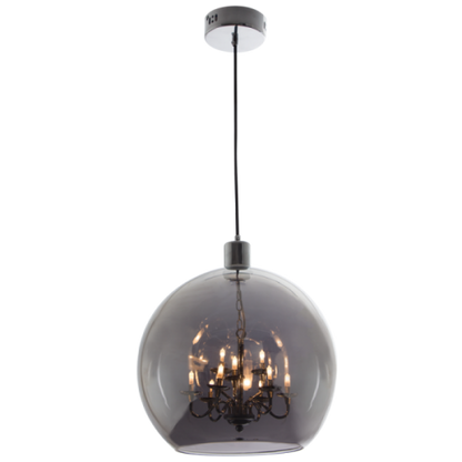 Nocturne Chrome & Smoke Glass 9-Light Pendant