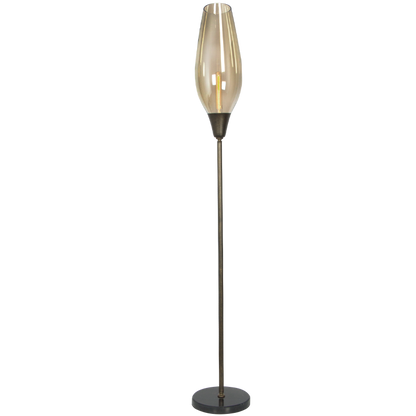 Cognac Glass Dome Floor Lamp