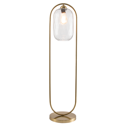 Ripple brass and wavy glass floor lamp