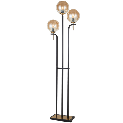 Lustre Amber Glass 3-Light Floor Lamp