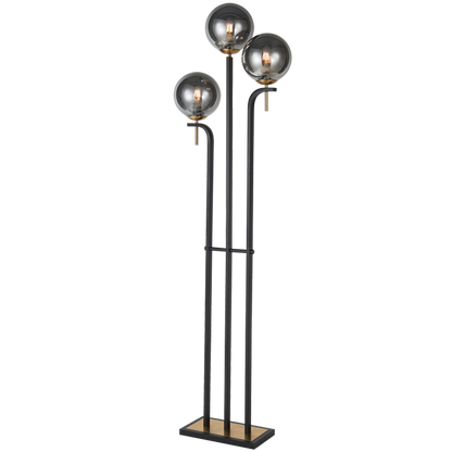 Eclipse Smoke Glass 3-Light Floor Lamp