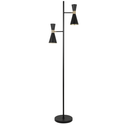 Marquee Black & Gold Twin Floor Lamp
