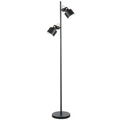Copperline Matt Black & Copper Twin Floor Lamp
