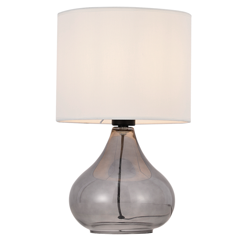 Dusk Smoke Glass & Beige Table Lamp