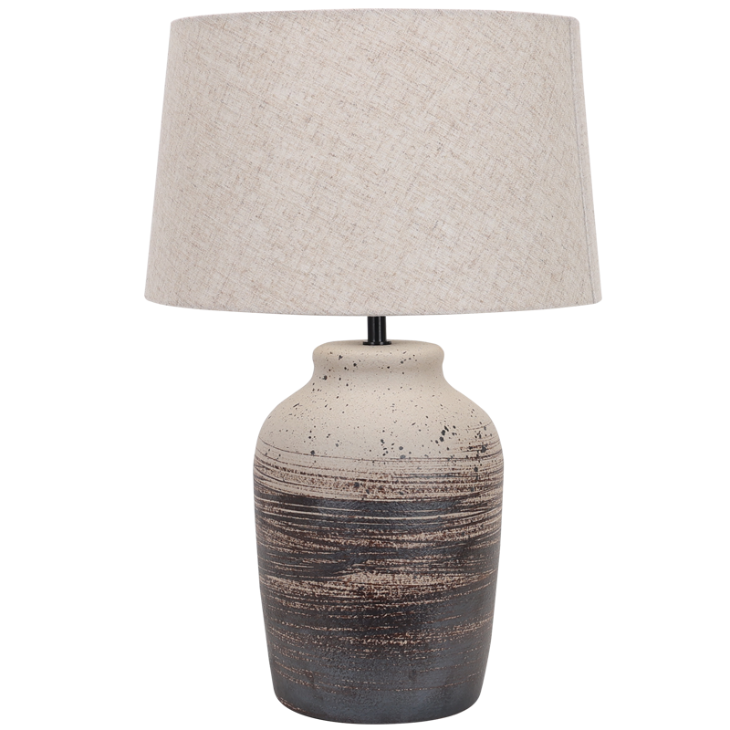 Terra Stone Ceramic & Hessian Table Lamp