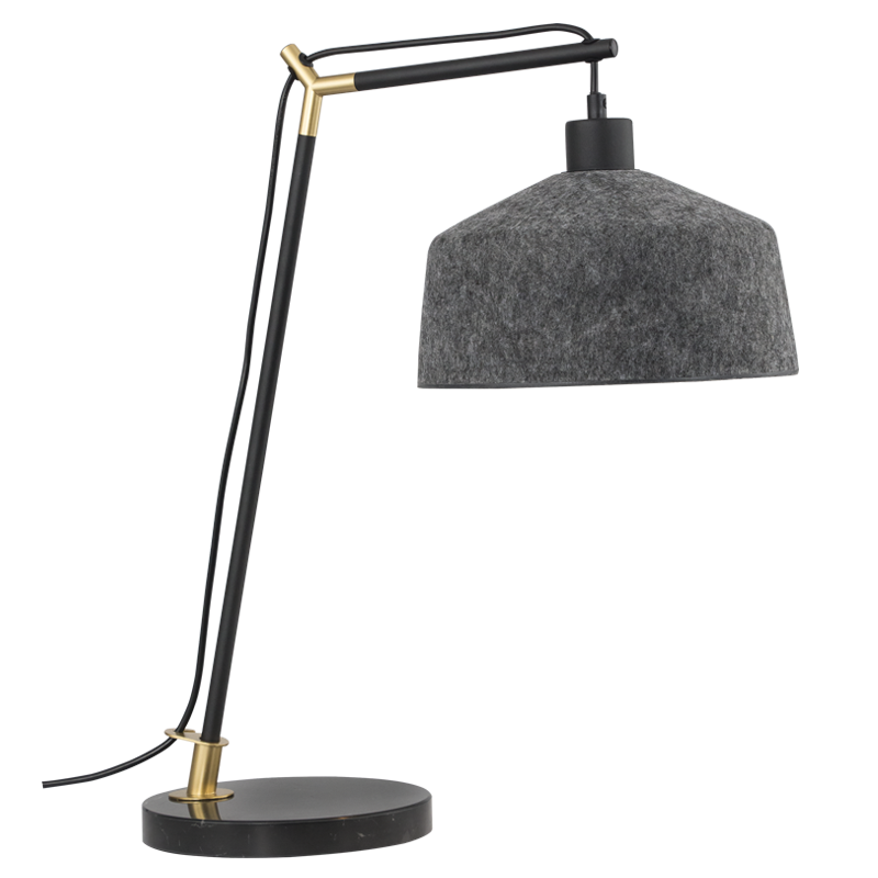 Pietra Black, Marble & Grey Felt Table Lamp